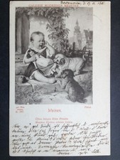 CPA Paul BAYER GALERIE MODERNE MEISTER Fantaisie ENFANT Pistor Chiot Poupée Doll