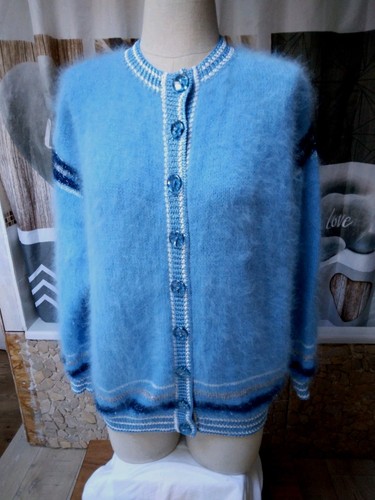 Magnifique pull angora - , bleu