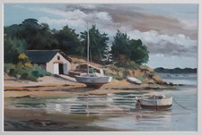 Gouache paysage Golfe du