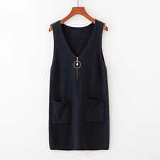 Femme Col V Tricot Robe Pull