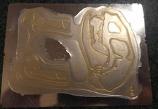 Ancien tampon encreur scolaire squelette  vintage printing stamp school