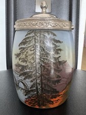 SEAU À BISCUITS SIGNÉ LEGRAS en verre emaillé  époque 1900 Signé " Legras"