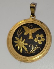 Bijou Vintage Pendentif Or De Tolède Damascène #B# G3