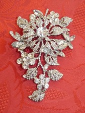 NEUF BIJOUX FANTAISIE Grande Broche FLEUR Femme PIERRES SYNTHETIQUES STRASS