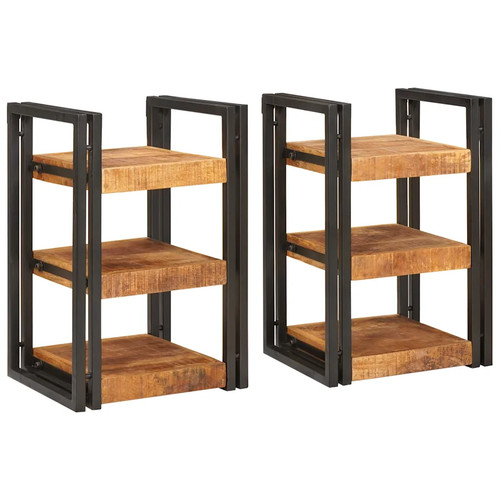 Table chevet marron noir - chevet,