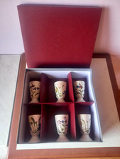 anciens mazagrans fleuris en porcelaine lot de 6 en TBE.