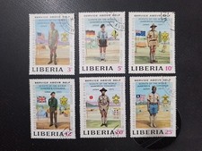 Liberia 6 Valeurs Scouts Scoutisme Scout CTO Oblitéré 1971