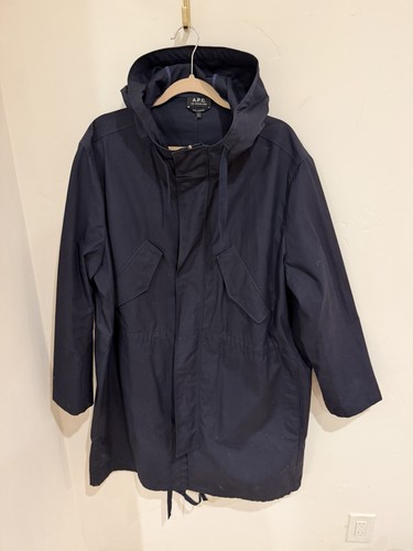 Navy blue parka coat - navy,