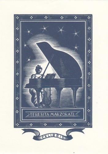 Exlibris livre illustration - exlibris,