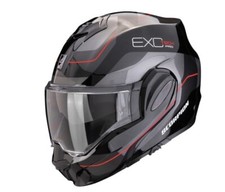 Moto Scorpion Exo-Tech Evo Pro Commuta Rabattable ( Noir/Argent/Rouge ) Gr : L