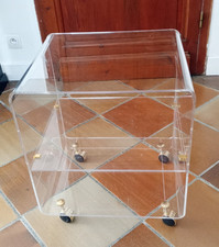 Table d'appoint ,chevet David Lange "invisibles du marais "Plexiglas , 1970