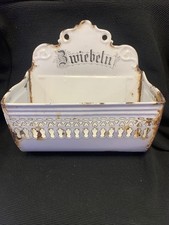 Ancien Pot A Condiments Oignons Tole Fer Émaillé 19ème Napoléon III 