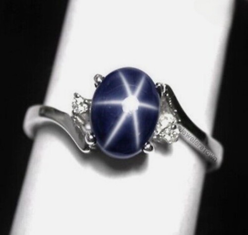 Bague saphir étoile bleue