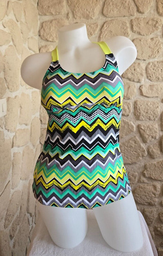 Haut tankini noir vert - tankini, noir,