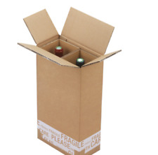 10 cartons renforcés pour 2 bouteilles 220 x 115 x 395 mm avec croissilons