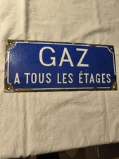 Ancienne Plaque Émaillée Gaz