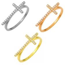 Bague Croix En Argent Sterling