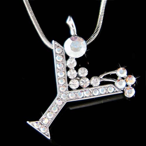 Collier verre cocktail - collier, de