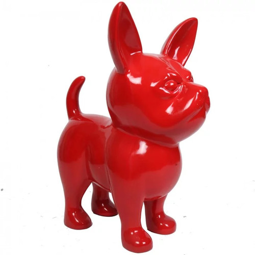 Statue chihuahua rouge - rouge, en