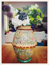 GRAND VASE EN CERAMIQUE CERART MONACO REF 2853 / Bel état / Signé  / H 35 cm