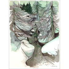 HILAIRE Camille - Lithographie originale "L'Ehn en hiver" 40x29cm - 1975