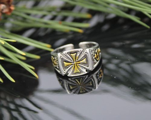 Bague homme croix chevalier