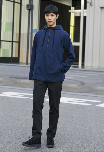 Anorak capuche bleu marine - anorak,