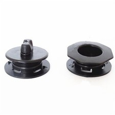 2PCS 25mm Noir Plastique