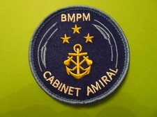 écusson marins-pompiers  cabinet de l amiral bmpm velcro diametre 8cm 