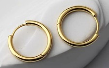 Créoles acier inoxydable anneaux 20 mm dorées