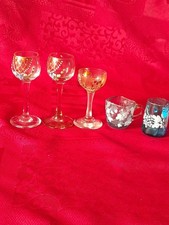 5 verres à liqueur émaillé dépareillés