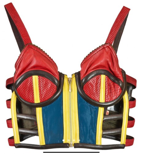 Bustier corset cuir dédicacé - bustier/corset,