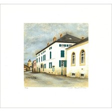 RENOUX André - Lithographie originale "Le Manoir du Mad" 44x46cm