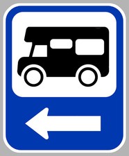 EMPLACEMENT ZONE AIRE CAMPING CAR GAUCHE CAMPING 50cm AUTOCOLLANT STICKER CAM198