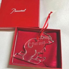 Ornement de Noël en cristal Baccarat Noel 2003 ours de ski collection de vaca...