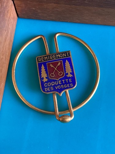 Blason ancien emaillé pince - blason,