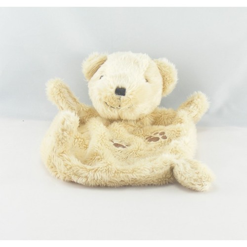 Doudou plat ours beige tout