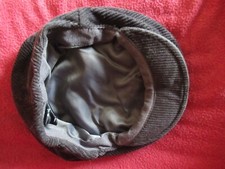 Casquette plate en velours marron, T56