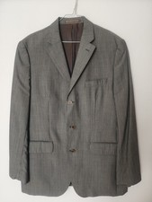 Belle Veste BURTON Marron avec fines  rayures. 100% LAINE T: 54 ( voir mesures)