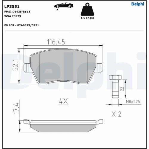 Delphi lp3551 set plaquettes - delphi,