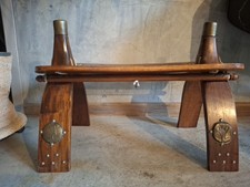 Structure Bois&Laiton Selle Chameau XXème Afrique.Meuble D’apoint/ Décoration. 