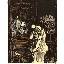 COTTAVOZ André - Lithographie originale "Paradis - 6" 27x20cm - 1962