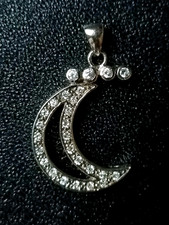 Ancien Pendentif Lune En