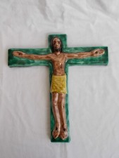CRUCIFIX CERAMIQUE VINTAGE