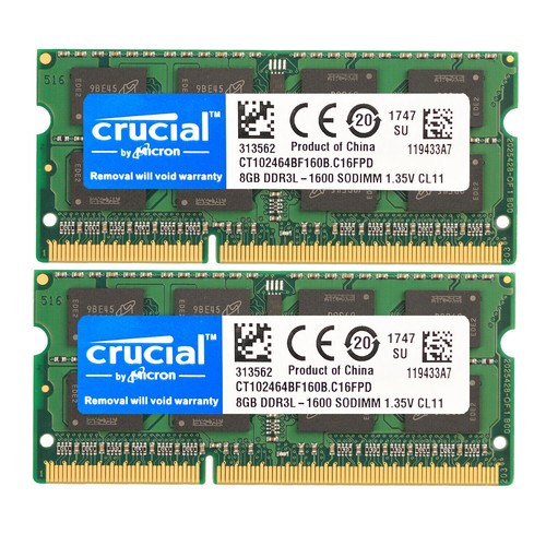 Crucial ddr3l 1600mhz - 16gb(2, x