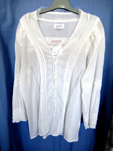 Chemisier long tunique - chemisier, blanc