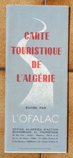 carte touristique de l'algerie , 1954 dépliante, bon état