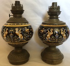 GIEN 19ème PAIRE LAMPES À