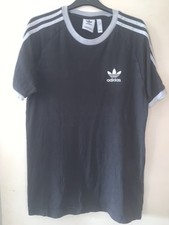 T Shirt Adidas Originals 3 Stripes Trefoil Homme Noir/Blanc Vintage Streetwear