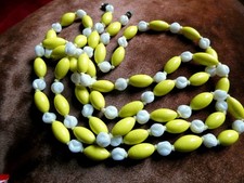 Long SAUTOIR ART DECO 1930 PERLES Pâte de Verre Louis ROUSSELET EXCELLENT ETAT